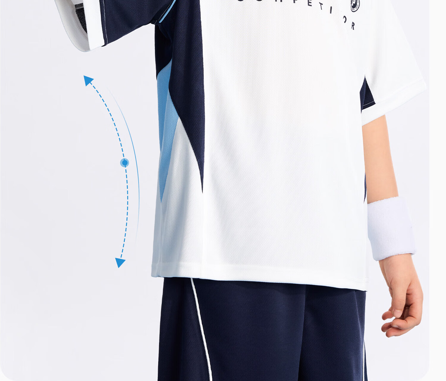 Zuo Xi Boys' Summer Sportswear Set A-Class 2026 Patchwork Mesh Quick-Dry Breathable White 150 14